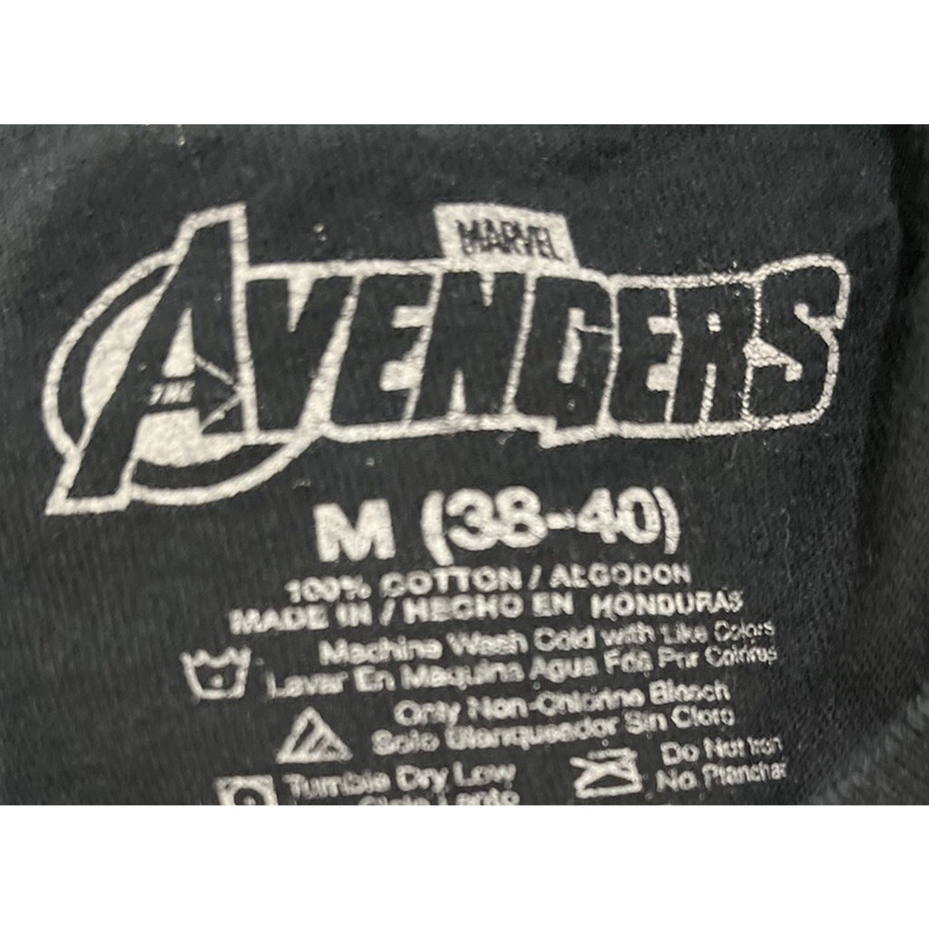 Avengers Black Short Sleeve T Shirt Size M 2012 100% Cotton Logo A Super Hero