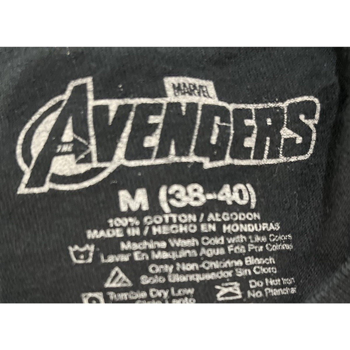 Avengers Black Short Sleeve T Shirt Size M 2012 100% Cotton Logo A Super Hero