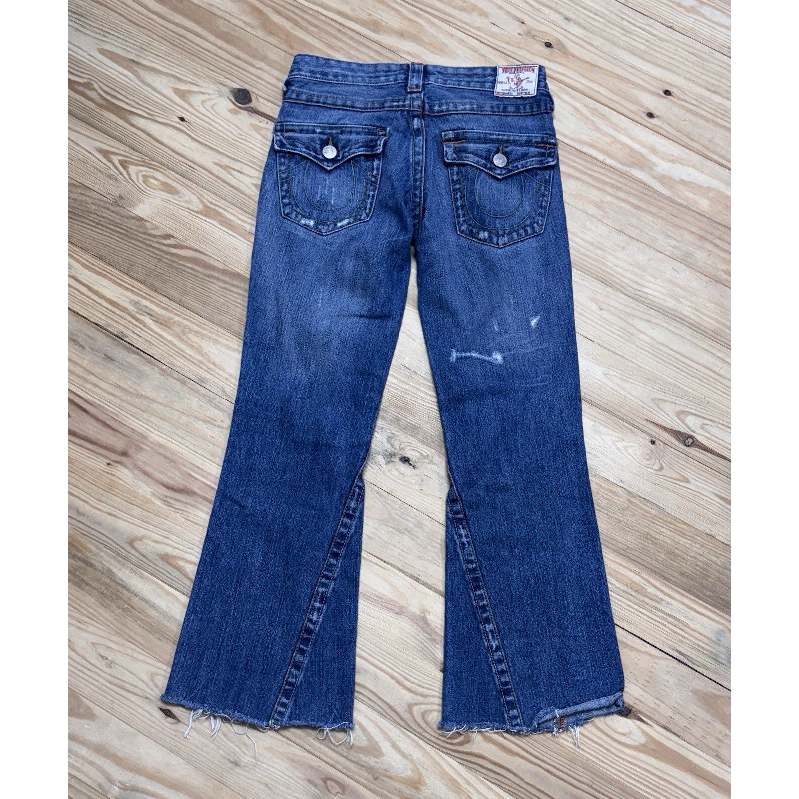 True Religion Low Rise Women’s Flare Blue Jeans Size 26 RN#112790 Made In USA