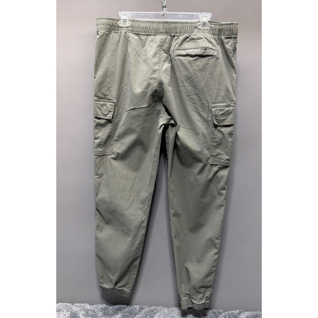 Hurley Cargo Jogger Pants Mens Large Green Waist Outdoor Skateboard Ripstop