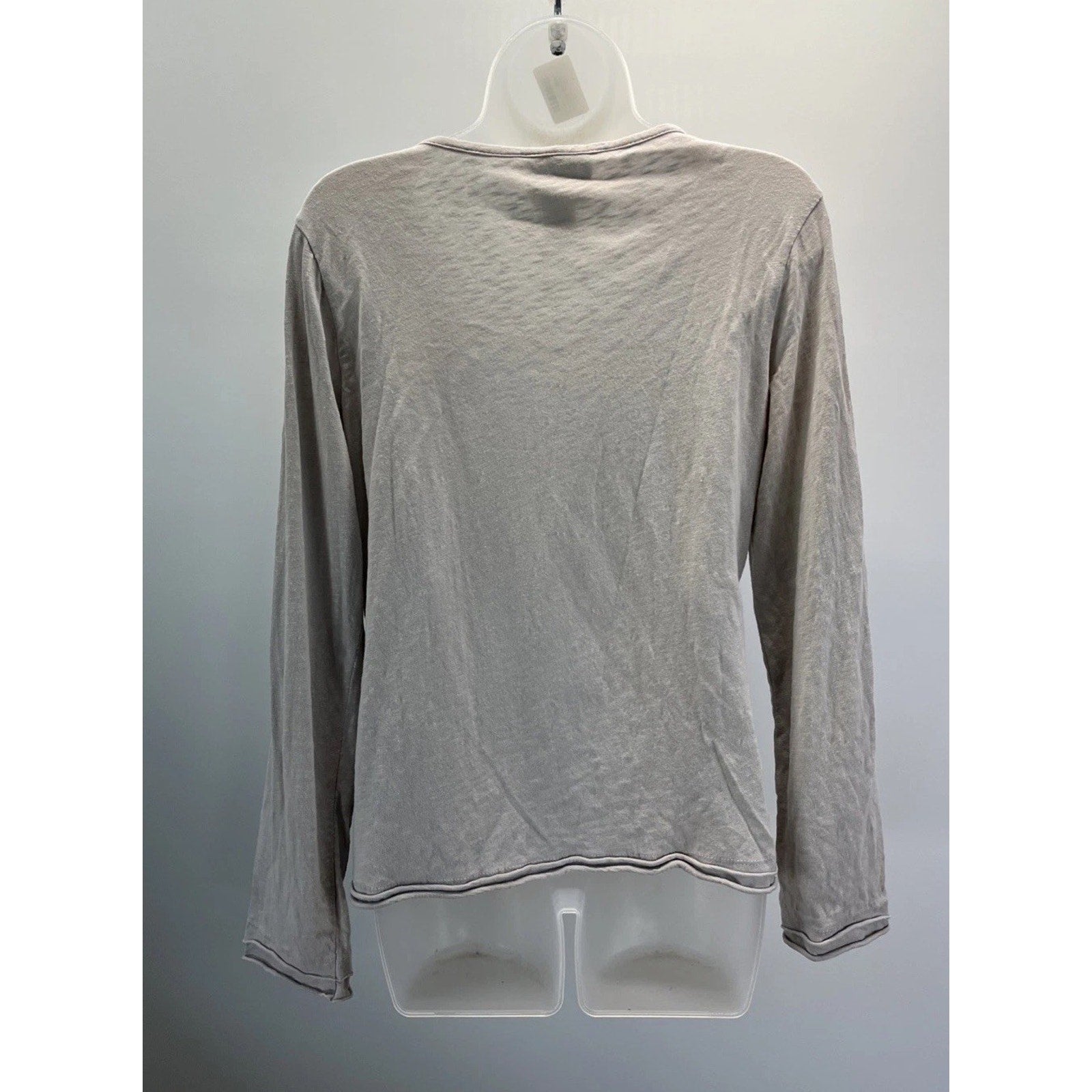 April Cornell Tunic Top Sz M Gray Long Sleeve Boho Cottage Laced Embroidered