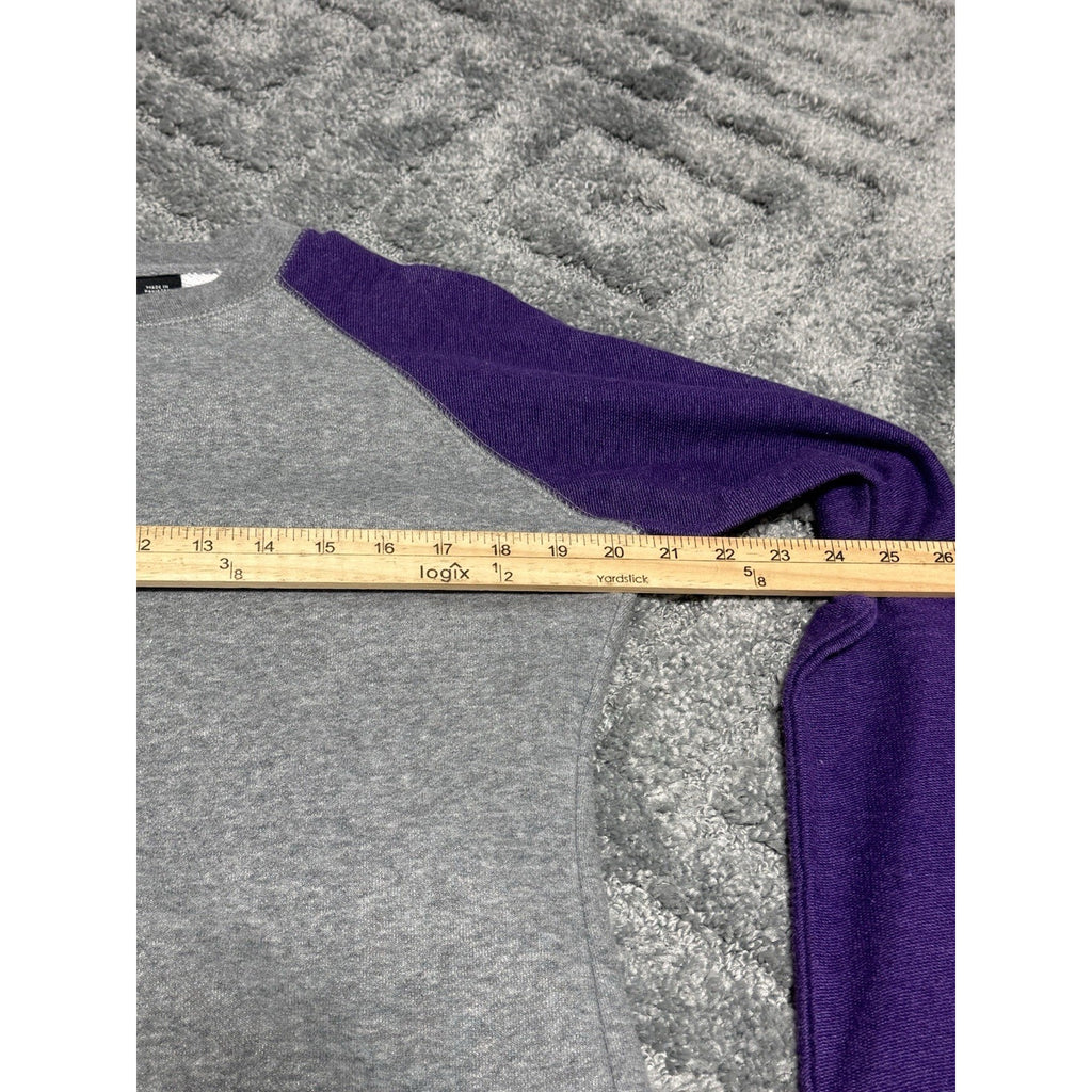 Pennant Sportswear Gray Purple Blank Long Sleeve Shirt Cotton Polyester Size M