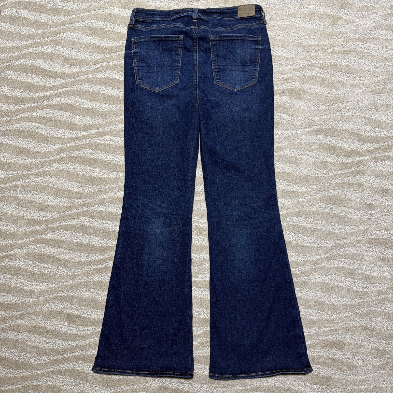 American Eagle Super Stretch Super High Rise Flare Denim Jeans Women Sz 12 31x31