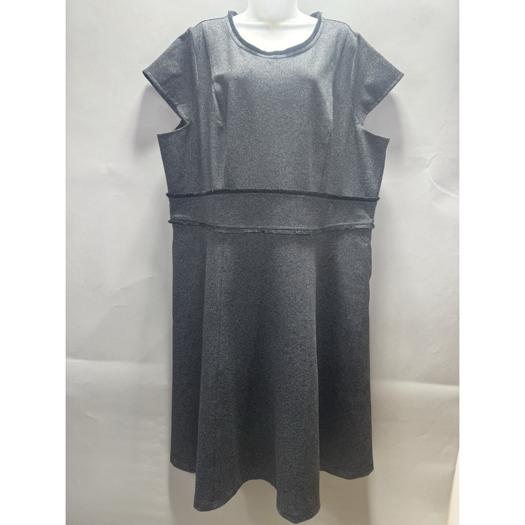 Lane Bryant Shimmer Sleeveless Dress Black And Sliver 26/28 - NWT