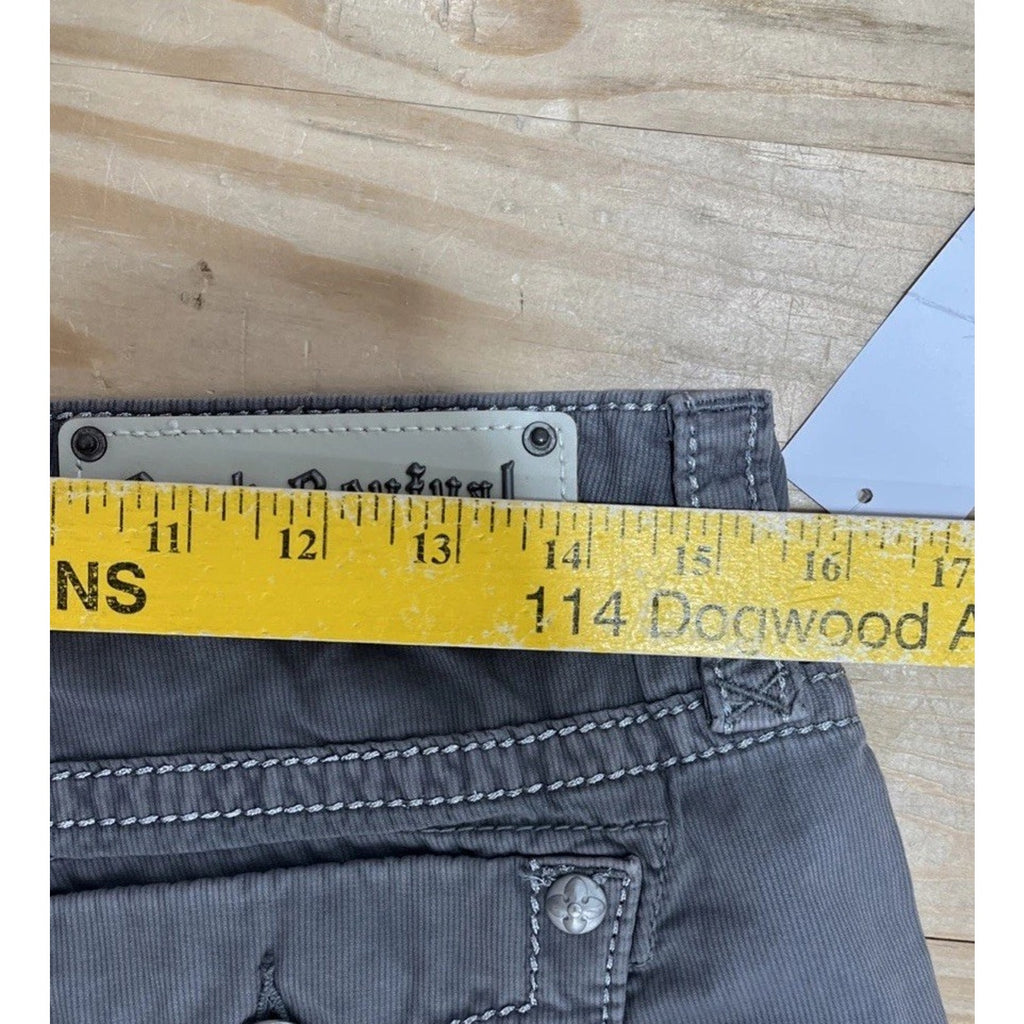 Nwt Rock Revival 28 Gray Cargo Cropped Pants Signature Pockets