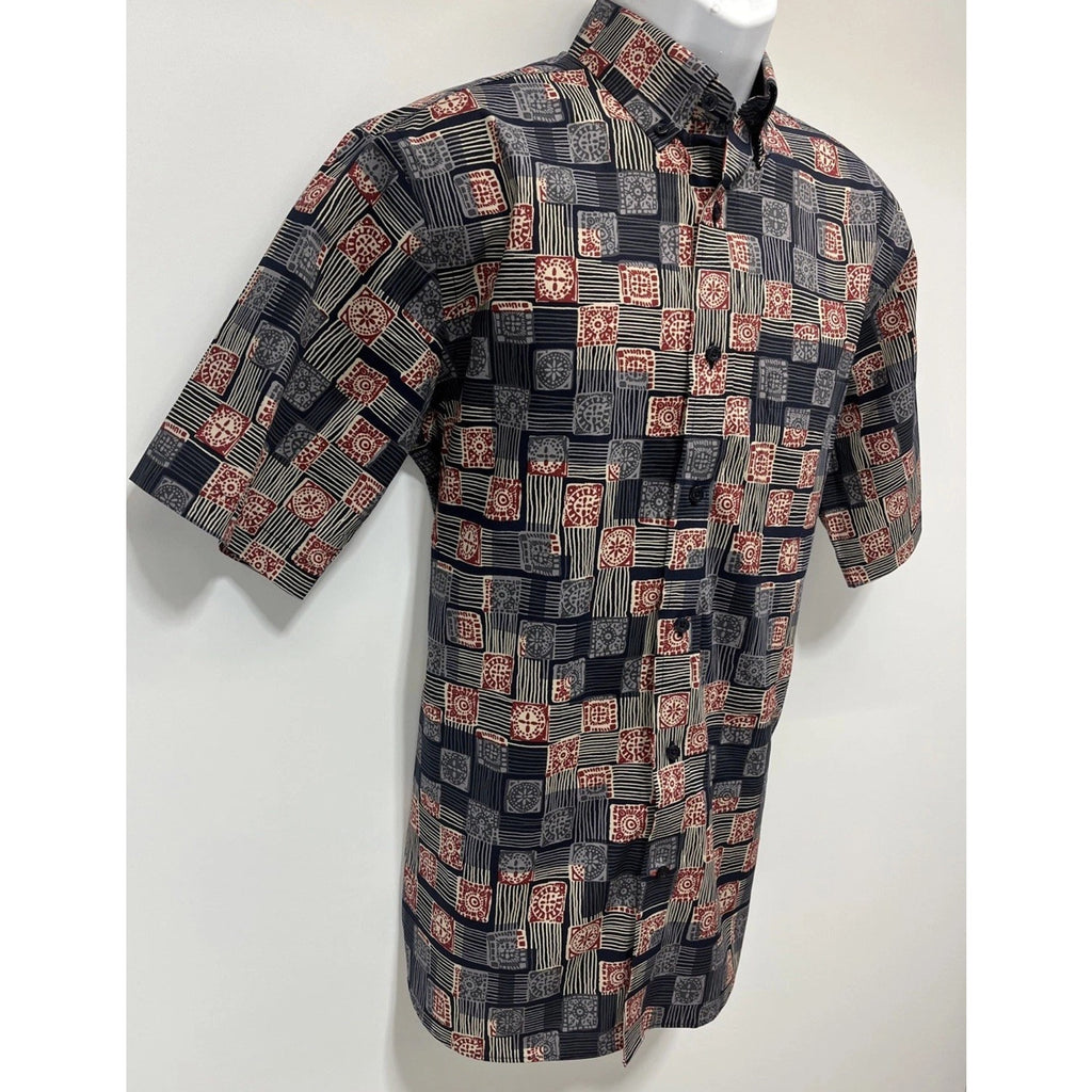 Daniel Cremieux Signature Collection Shirt Men’s M Navy Red Allover Print Cotton