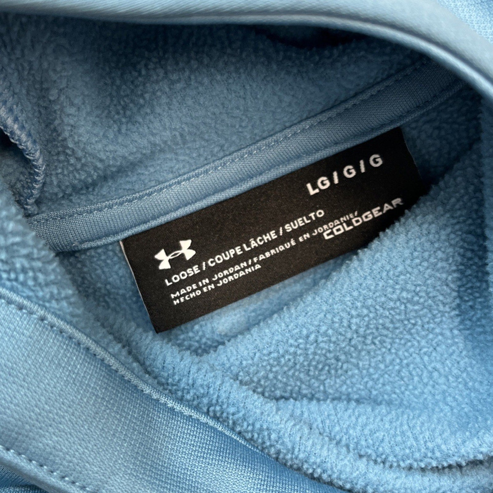 Women’s Under Armour Cold Gear Pullover Loose Fit Hoodie Size Large Light Blue