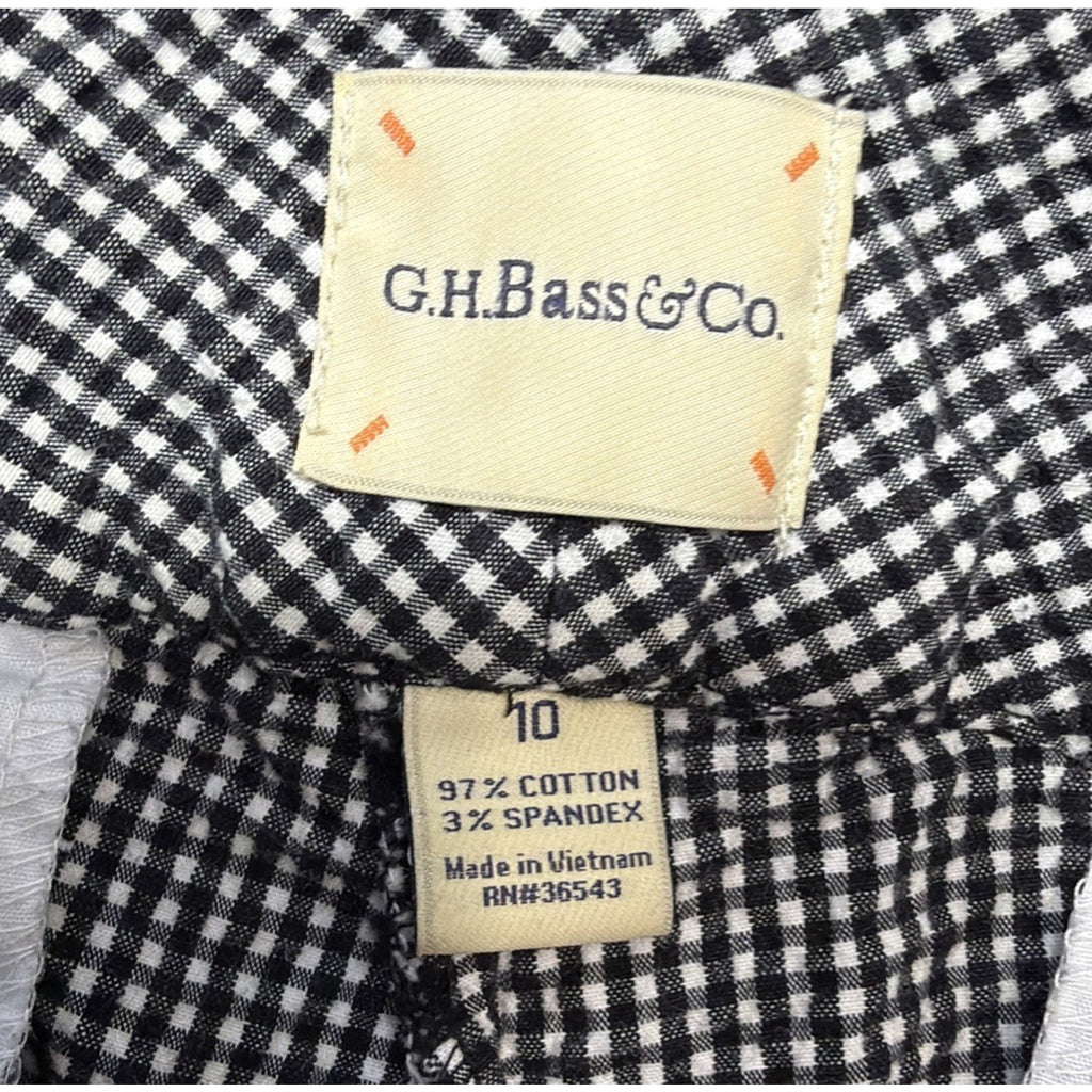 G.H. BASS & Co. ladies black/white seersucker gingham Ladies Ankle Pant Size 10