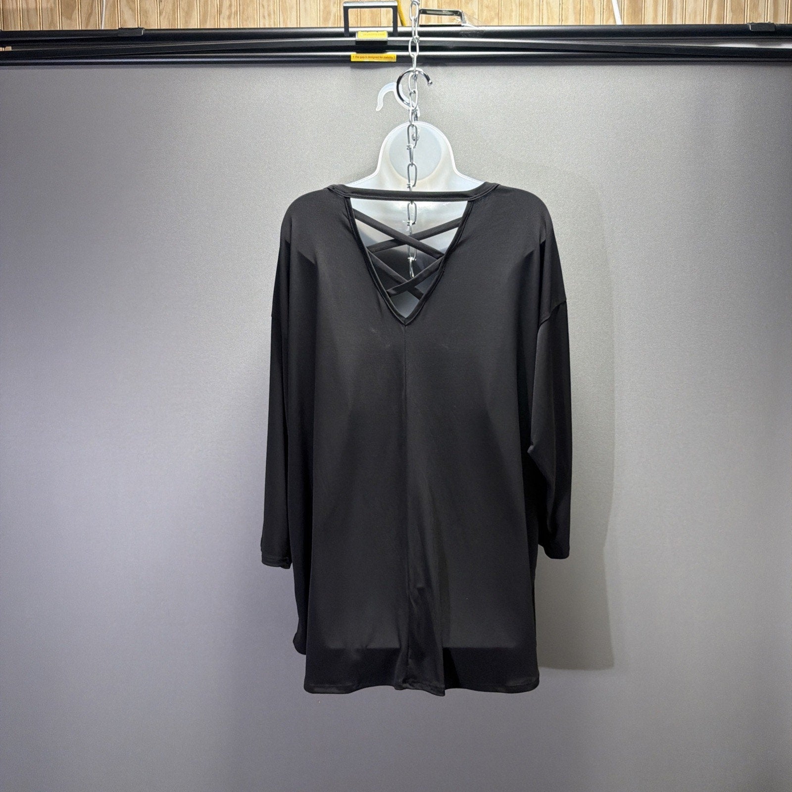 Honeyme Curvy Black Crisscross Back Top — Size 3XL (NEW)