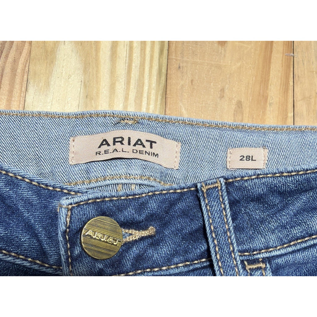 Ariat Trouser Jeans Womens 28L Slim Wide Leg Flare Stretch