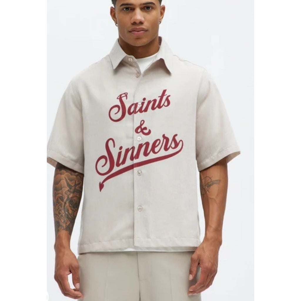 Saints and Sinners Short Sleeve Mens Button Up 2XL Fashion Nova NWT