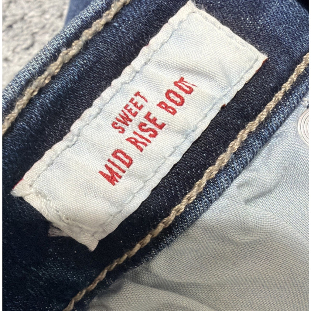Lucky Brand Womens Mid Rise Sweet Boot Cut Jeans Blue Pockets Denim 4/27