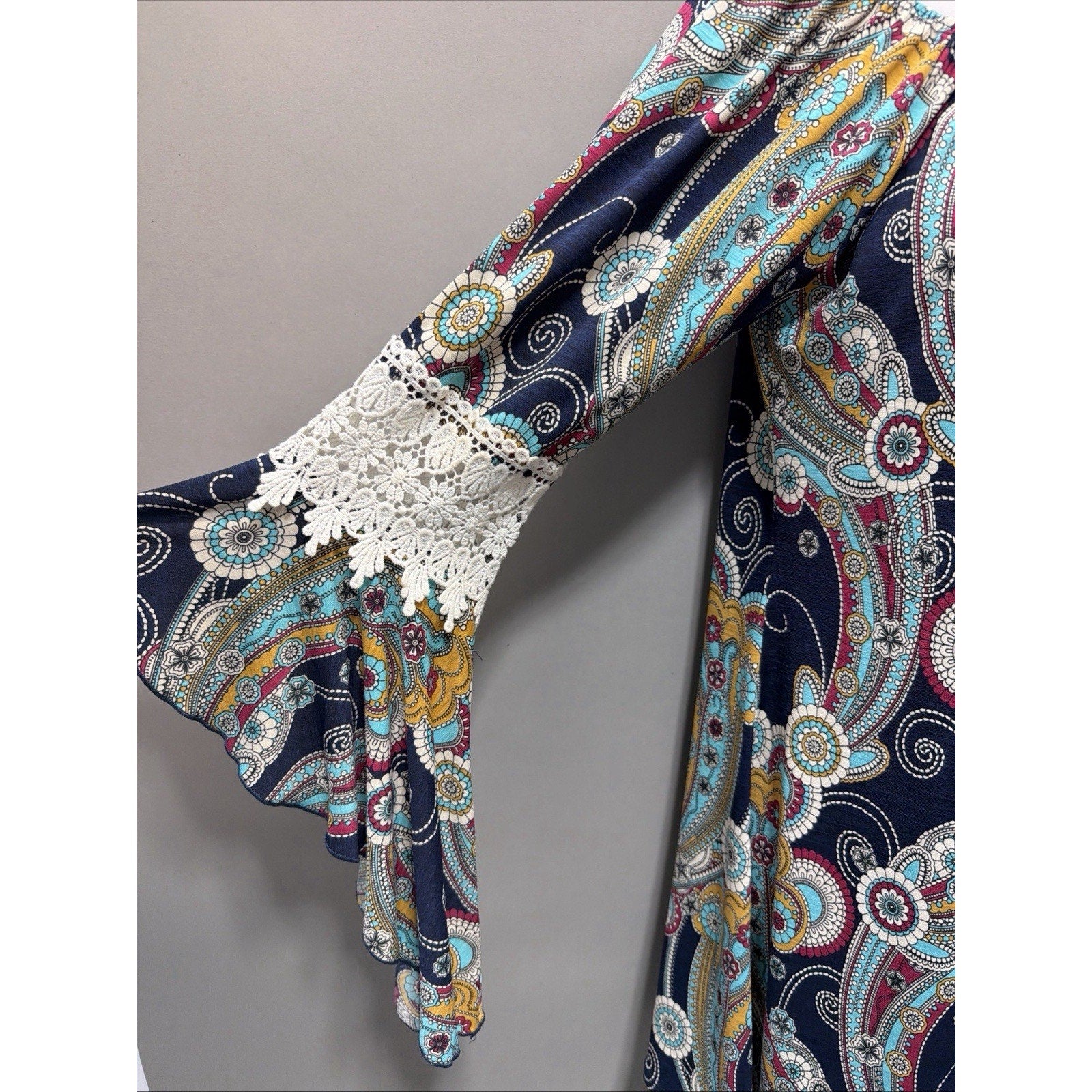 Pink Coconut Boutique Dress Women M Swing Floral Paisley Boho Cottage Core