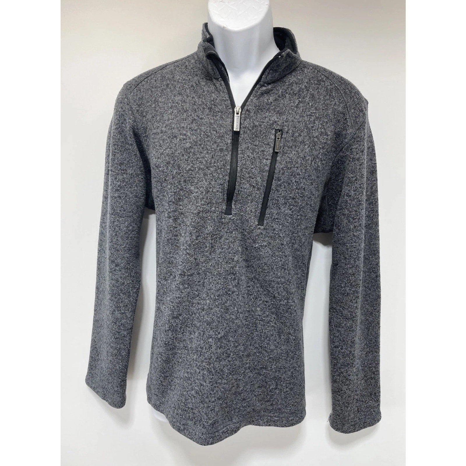 woolrich 1/4 zip sweater mens M - quarter zip pullover GRAY