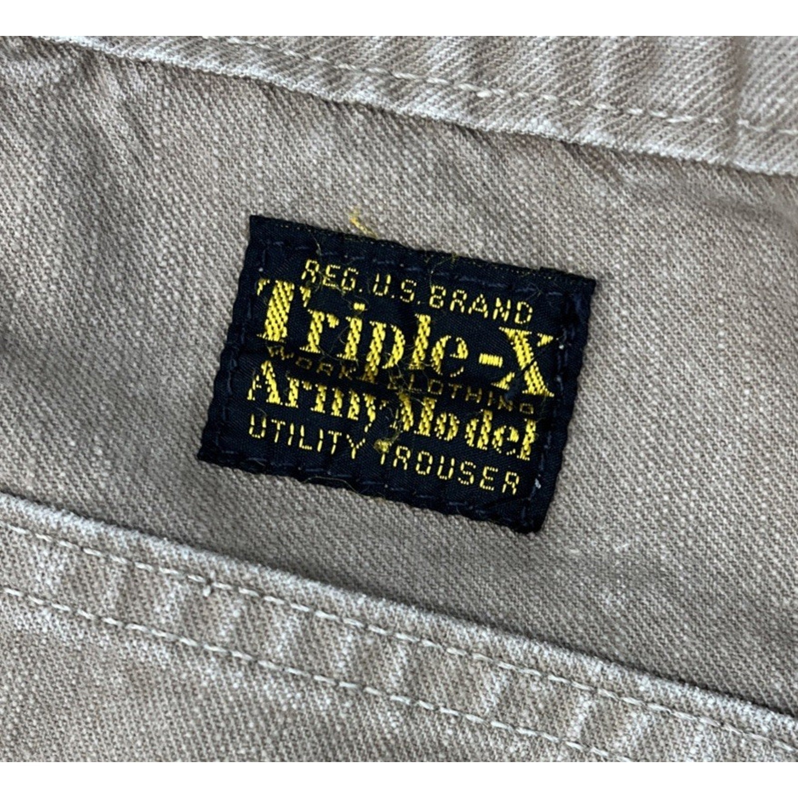 Vtg Triple X By Lucky Brand Army Model Utility Trouser Shorts Made In USA Sz 34
