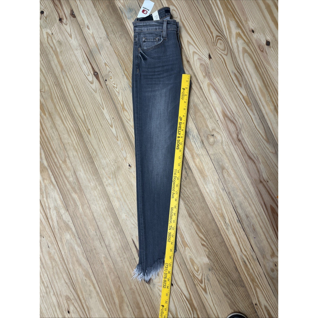 NWT Flying Monkey Mid Rise Curved Fray Ankle Hem Ankle Skinny Size 25 Gray