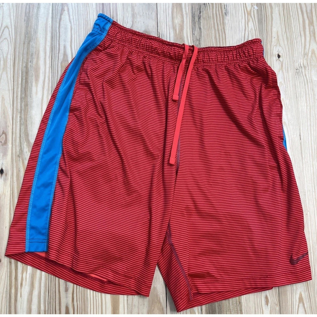 Nike Fly Shadow Dri-Fit Mens Red Striped Basketball Training Shorts Size Large