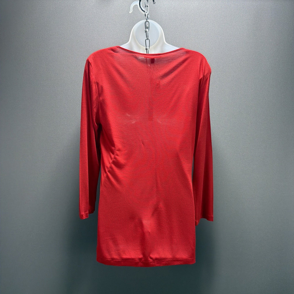 New Cable Gauge Boho Top Shirt Blouse Red Stretch Size Large NWT