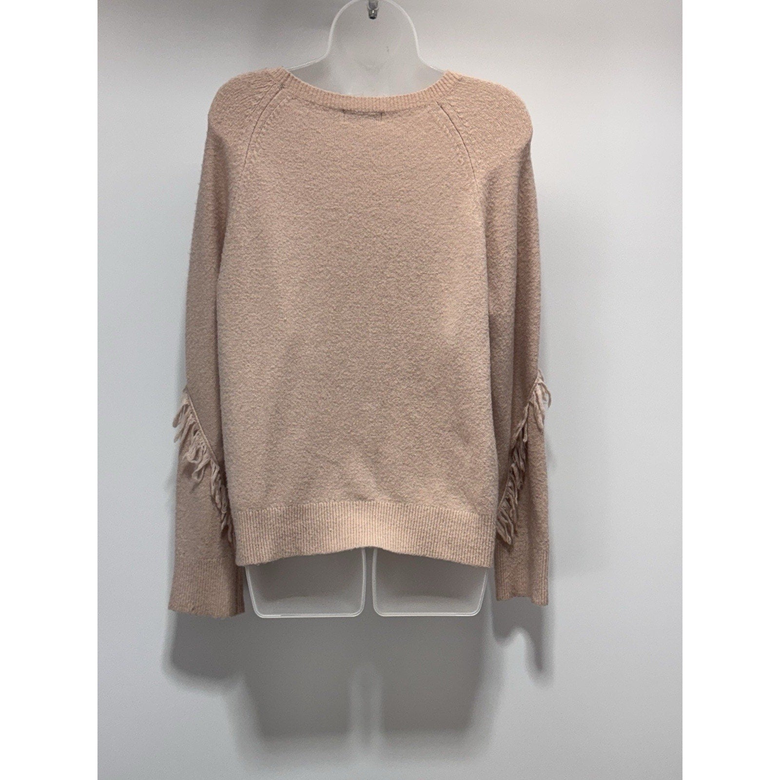 Calvin Klein Sweater Pullover Beige Knit Long Sleeve Round Neck Women’s Large