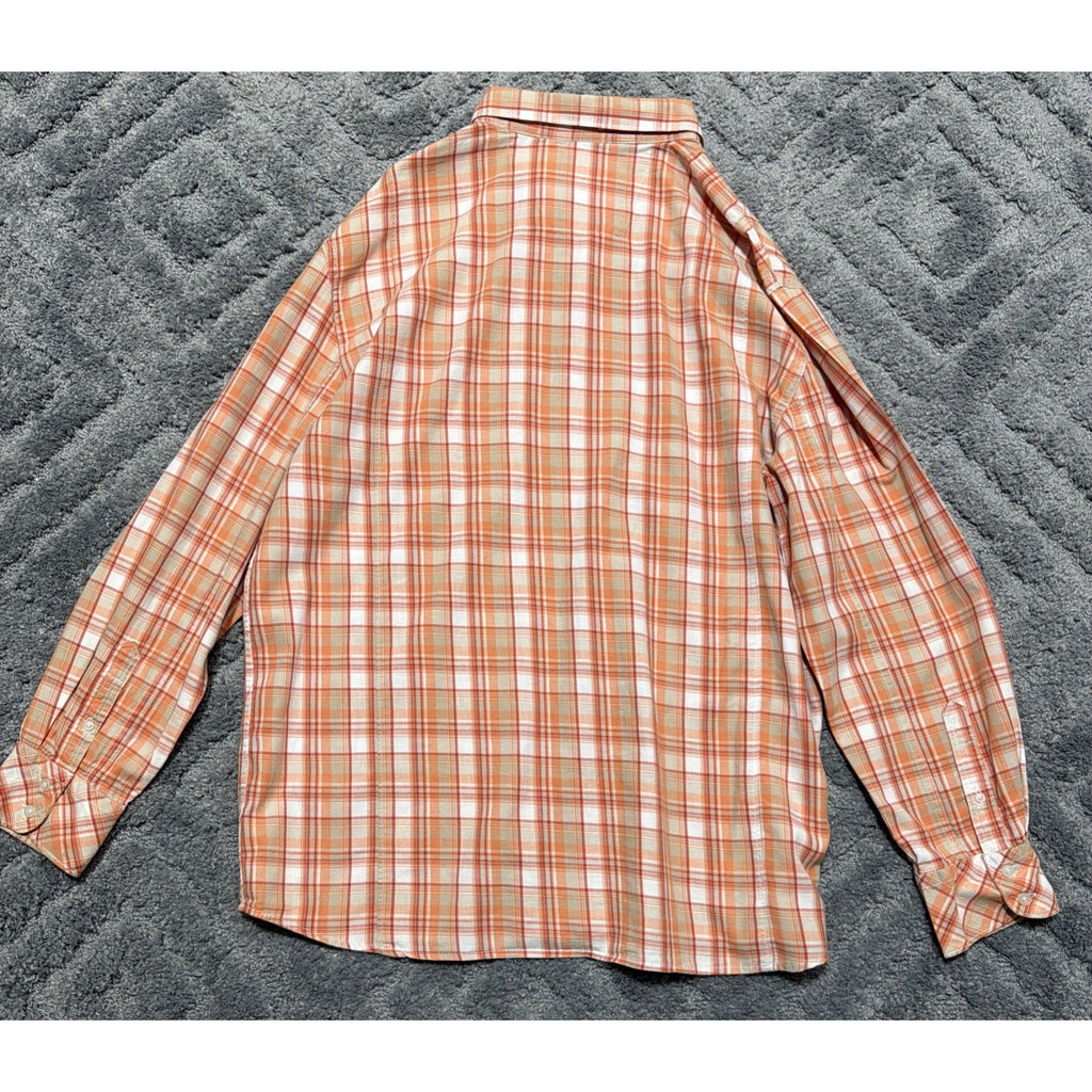 Vintage 90s Roca Wear Shirt Mens 2XL Orange Tartan Plaid LS Streetwear Hip Hop