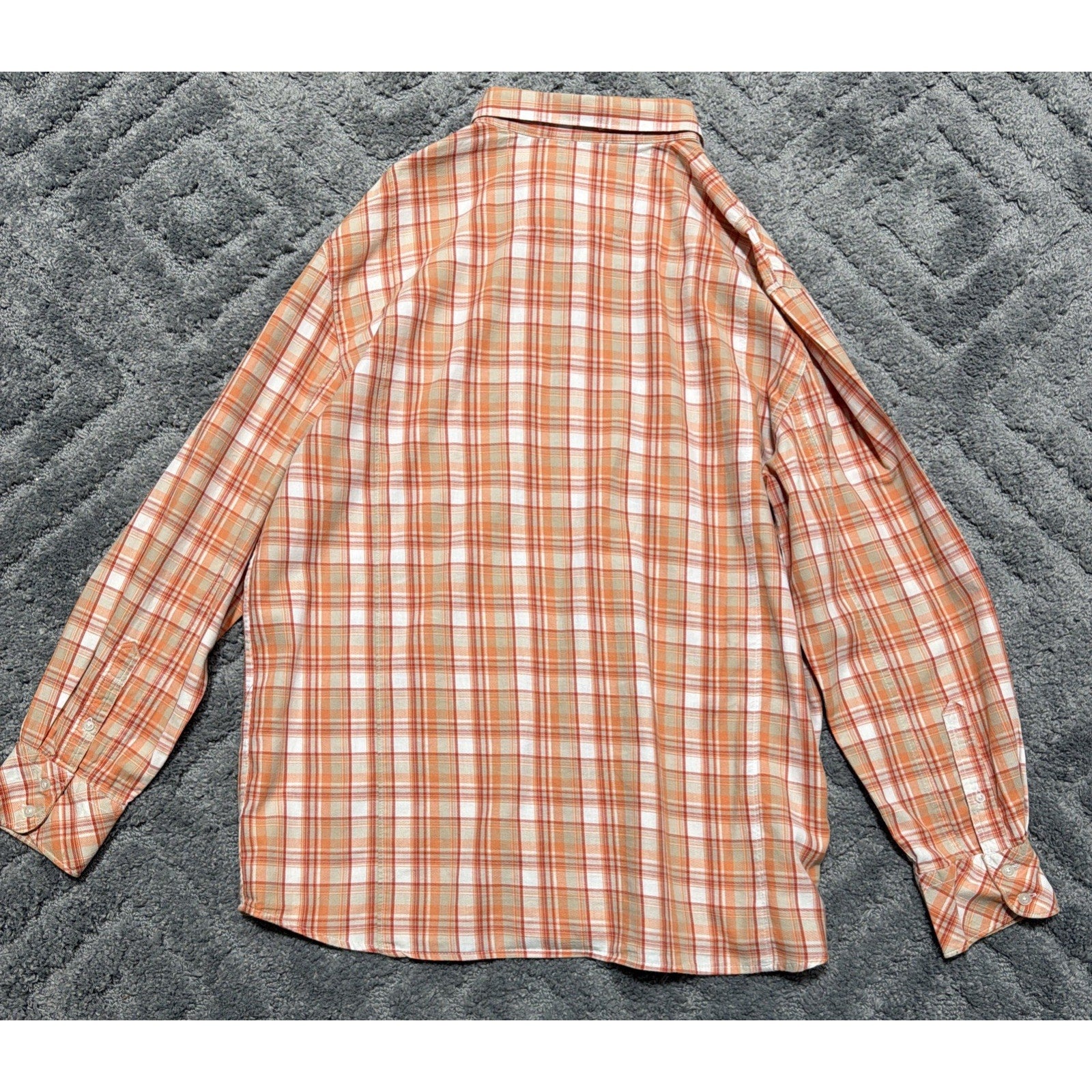 Vintage 90s Roca Wear Shirt Mens 2XL Orange Tartan Plaid LS Streetwear Hip Hop