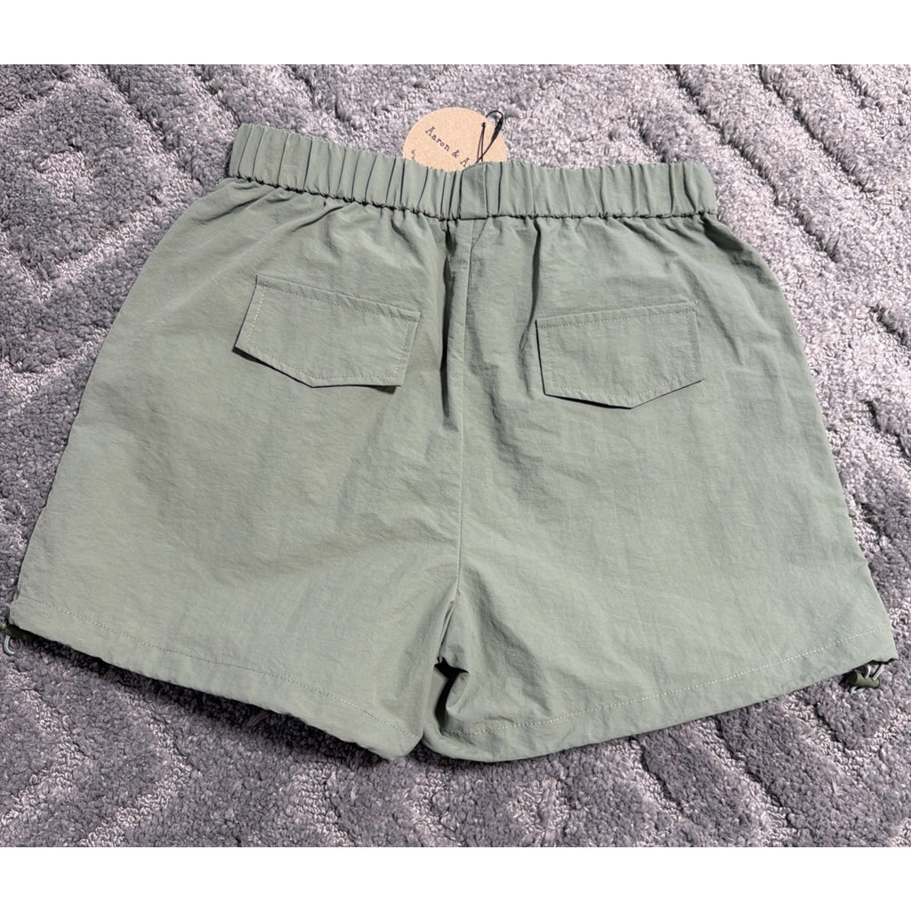 AARON & Amber Women's Green High Waisted Nylon Shorts Small Casual Outdoor New