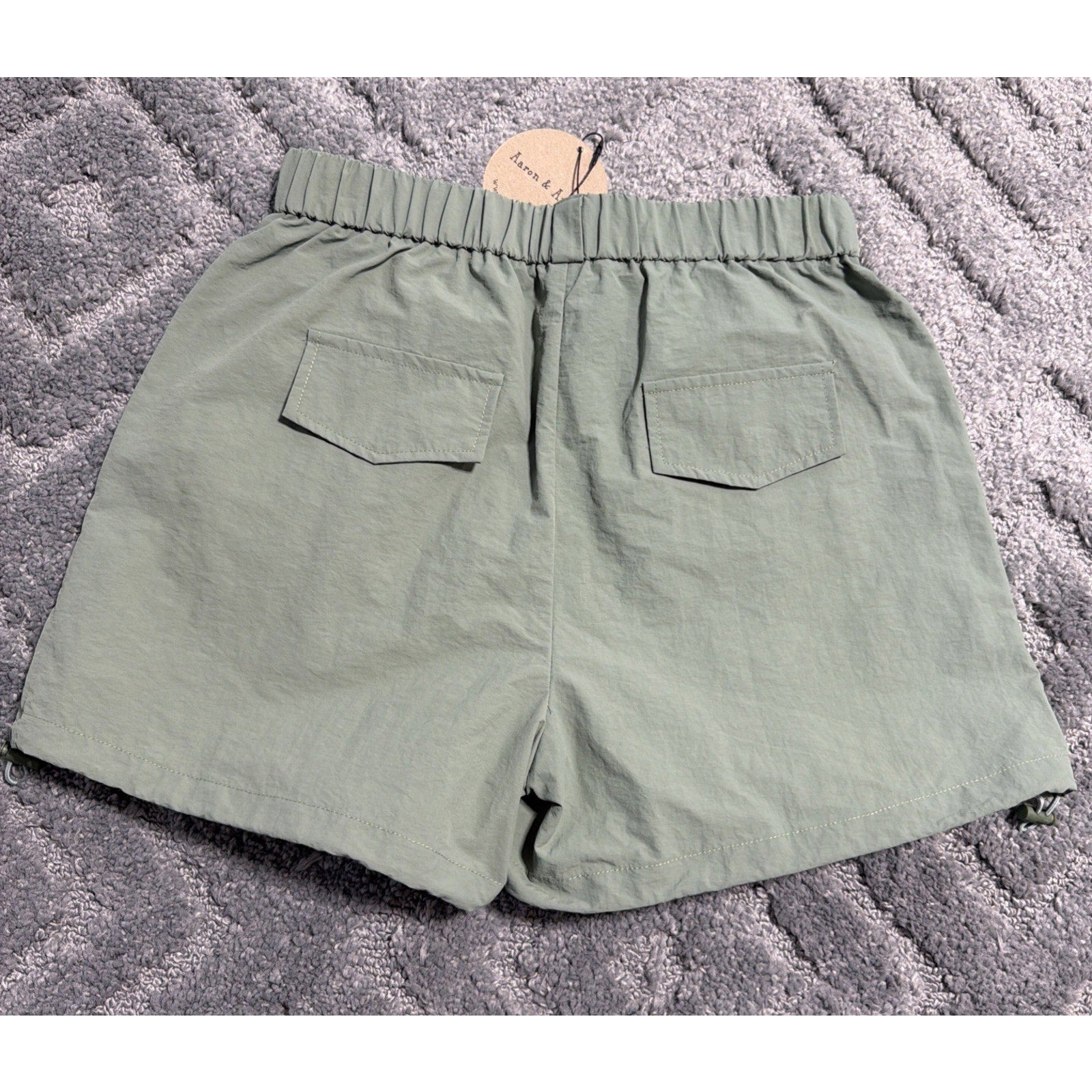 AARON & Amber Women's Green High Waisted Nylon Shorts Small Casual Outdoor New