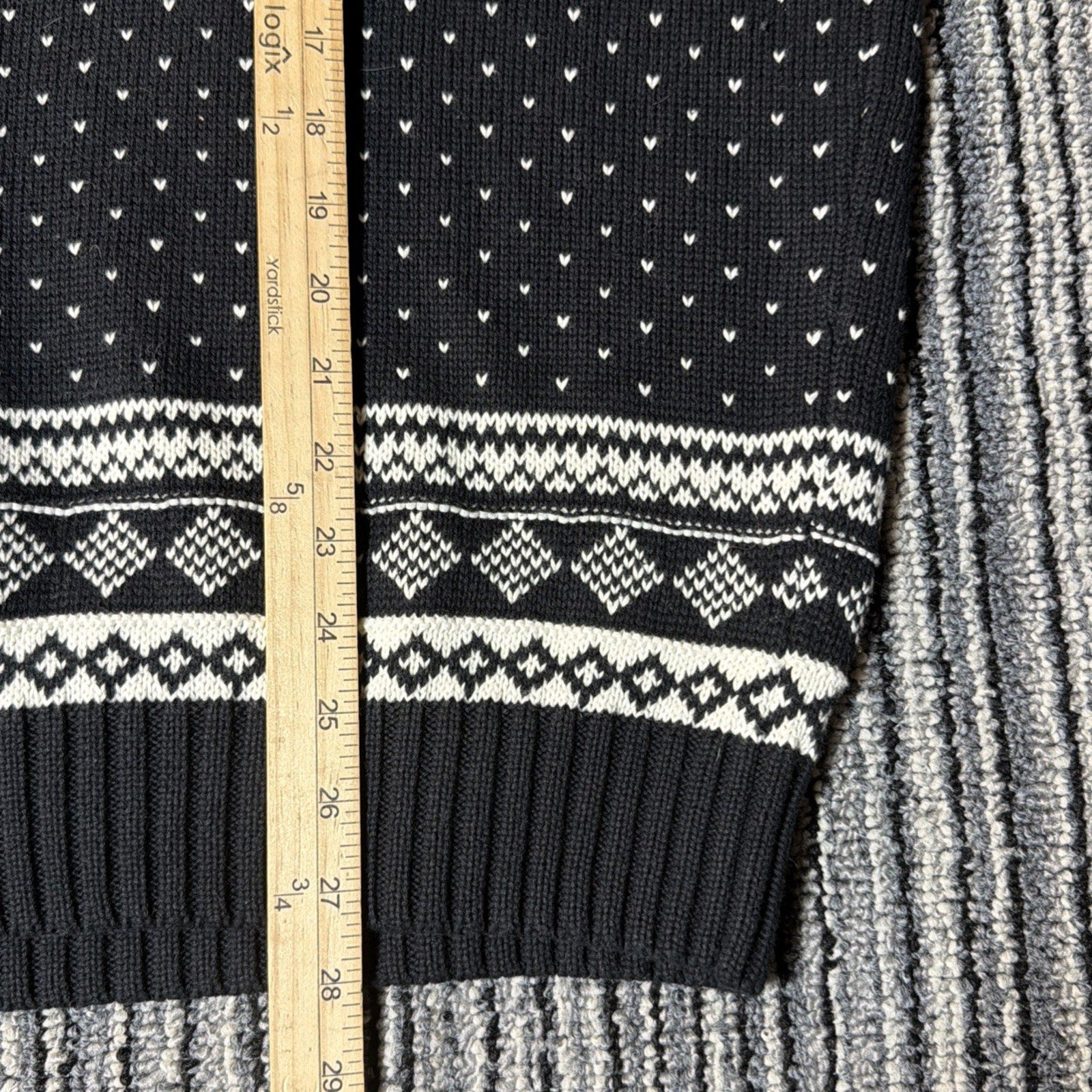 Vtg 90s Ralph Lauren American Living Ski Fair Isle Sweater Mens XL Black NWT