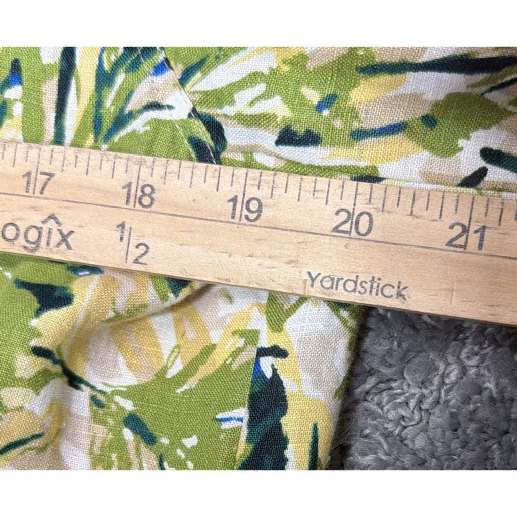 DANA BUCHMAN SIZE 12 100% LINEN BOMBER JACKET PALM PRINT LINED