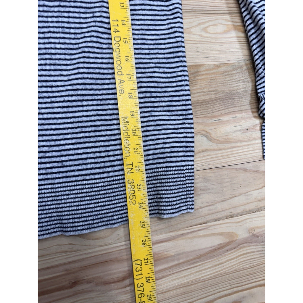 Ann Taylor LOFT Striped Sweater Womens Size S Gray Black Lightweight Pullover
