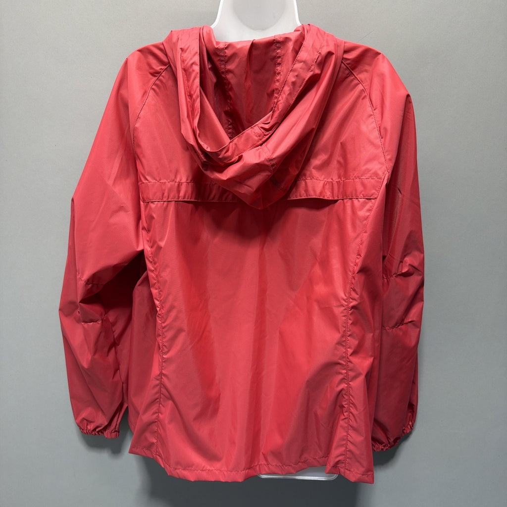 Eddie Bauer Weatheredge Womens XL Red Shell Full Zip Hooded Rain Jacket NWOT