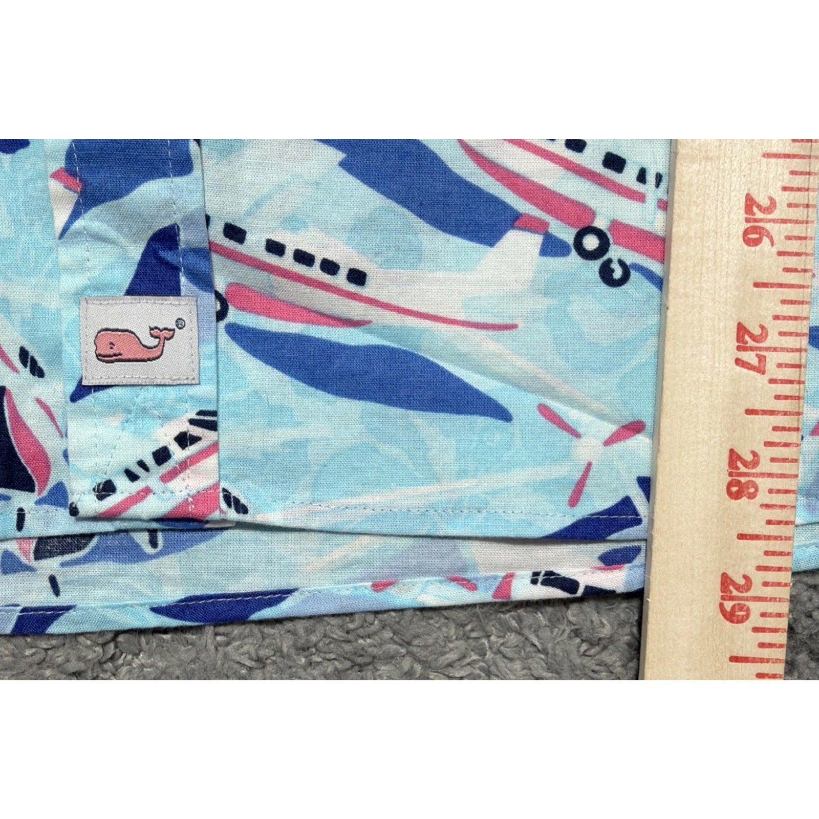 Vineyard Vines Jet Set Airplane Print Button Down Shirt Men’s Small Blue NWT