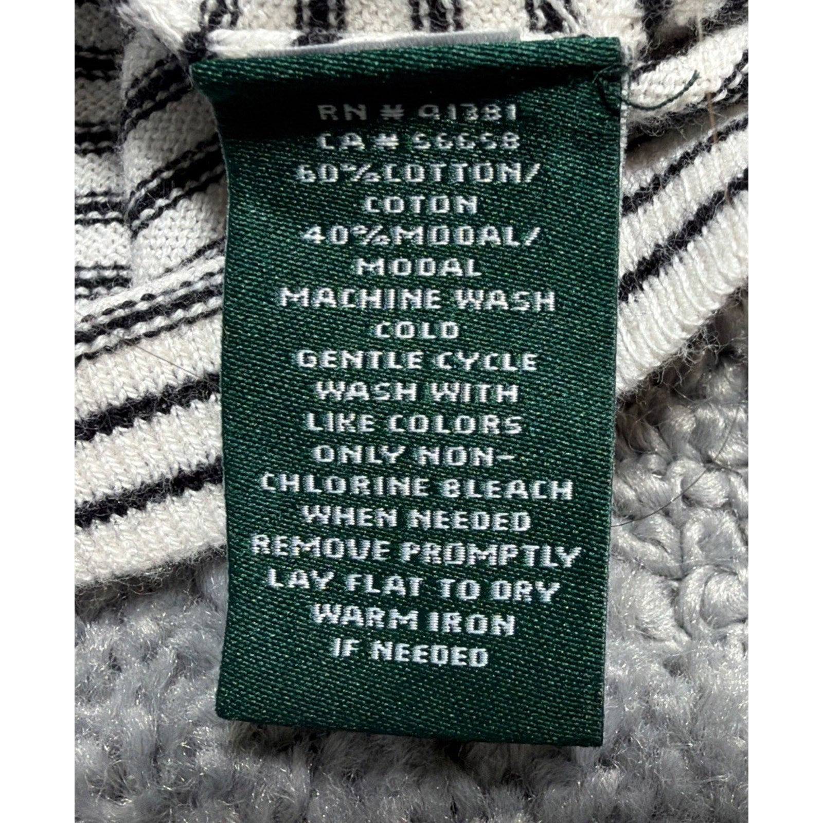 RALPH LAUREN Plus 3X Striped knit Lagenlook 3/4 Sleeve Ruffled Sweater SOFT!