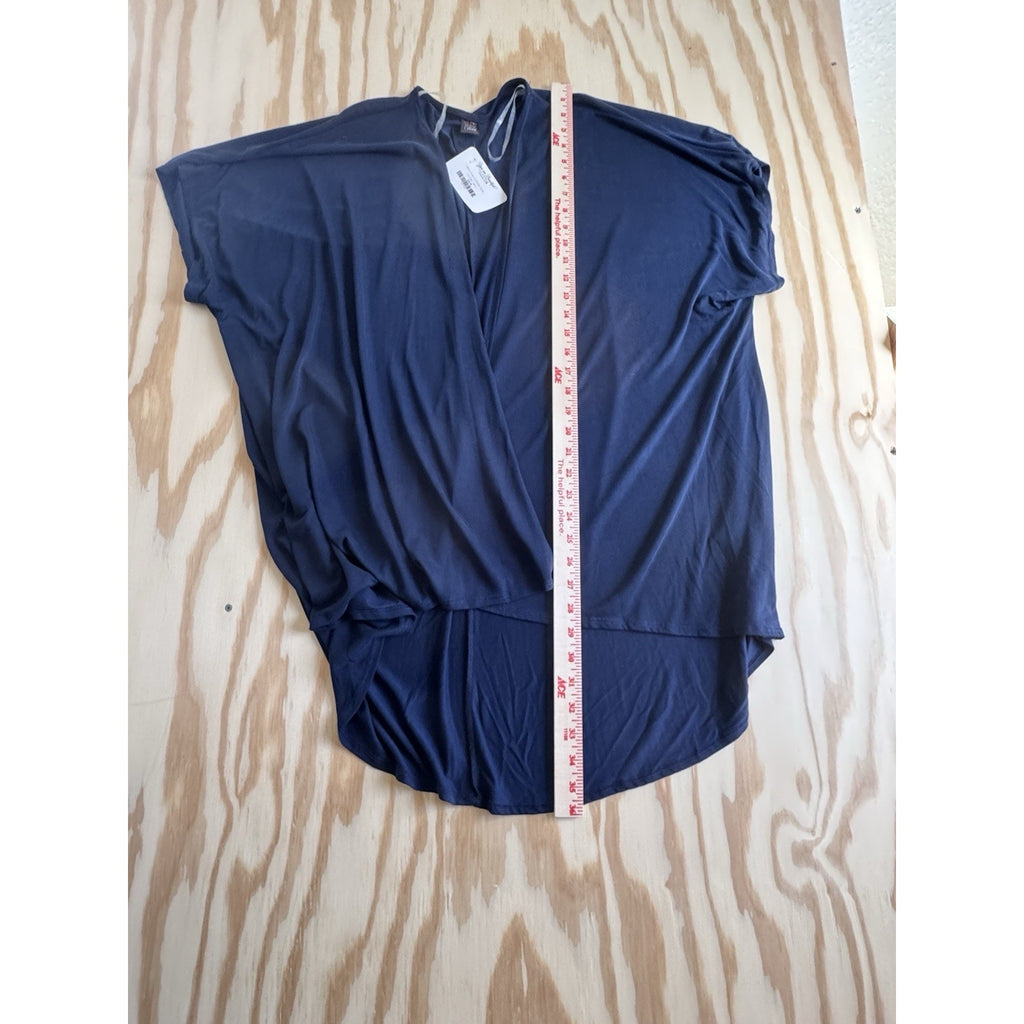 I jOAH Navy Short Sleeve Open Front Kimono Cardigan Small Oversized Small NWT