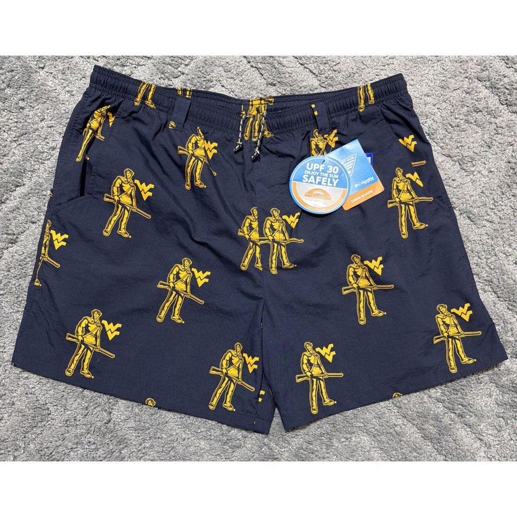 WVU West Virginia Moutaineers Columbia PFG Backcast II Mens Small NCAA Blue New
