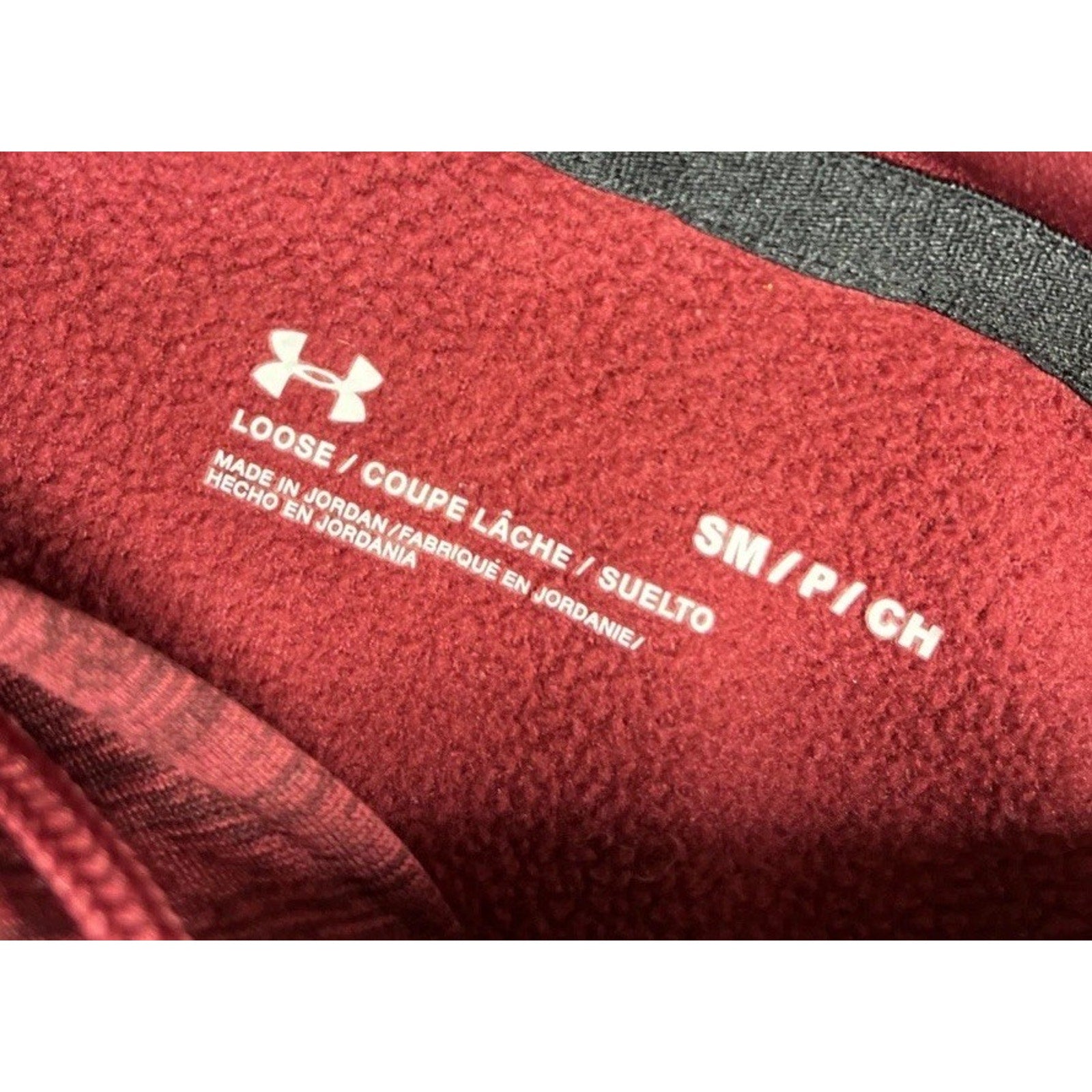 UNDER ARMOUR LOOSE PULLOVER HOODIE RED HEATHER SIZE S