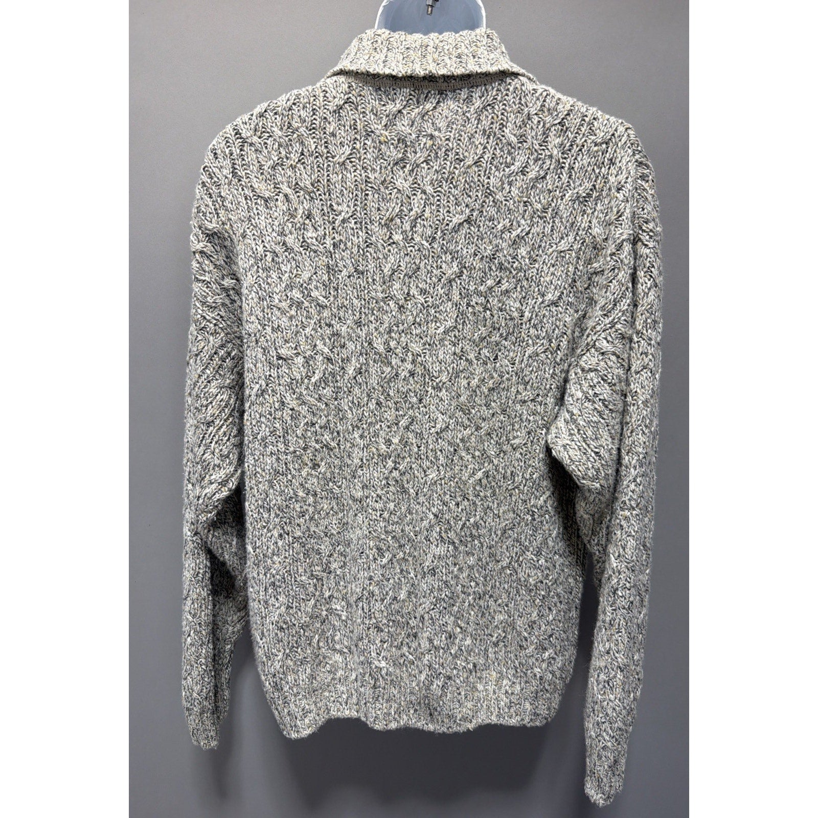 Vintage 90s Fieldmaster Mens Wool Blend Mock Neck 1/4 Zip Chunky Knit Sweater L