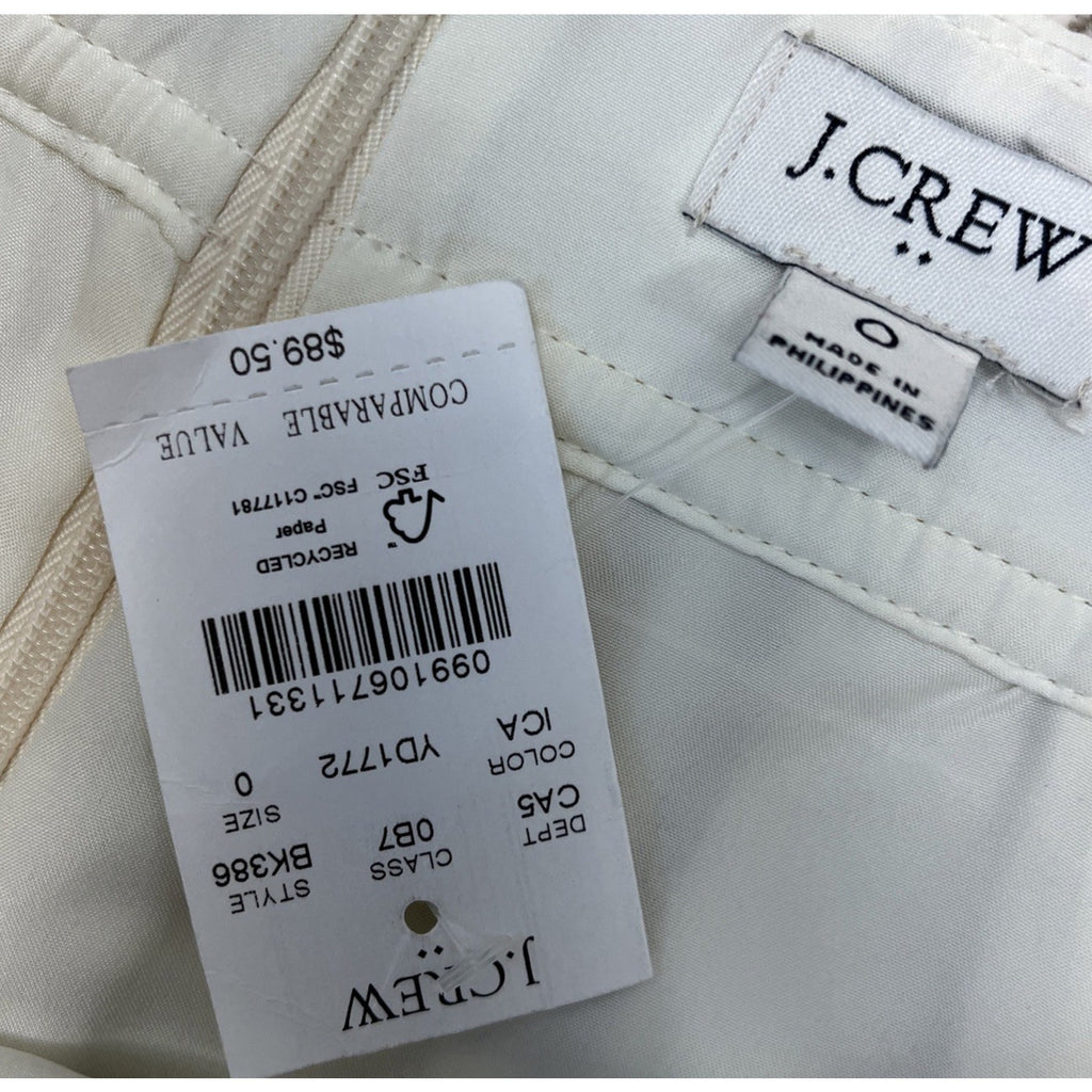 J Crew NEW NWT Womens 0 Ivory Brown Plaid Wool Blend A Line Mini Skirt