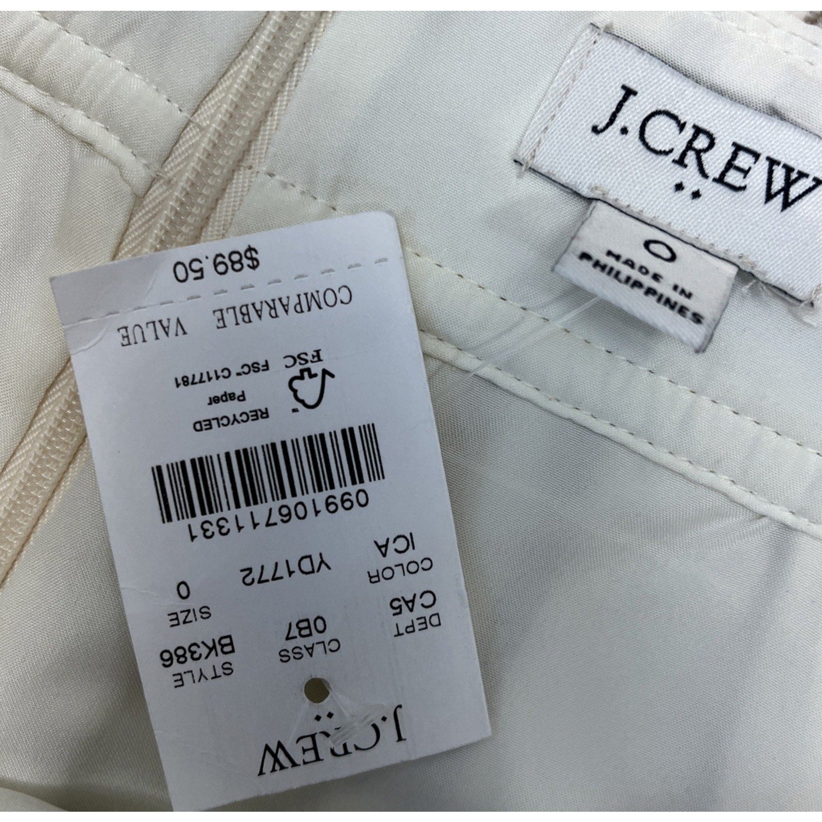 J Crew NEW NWT Womens 0 Ivory Brown Plaid Wool Blend A Line Mini Skirt