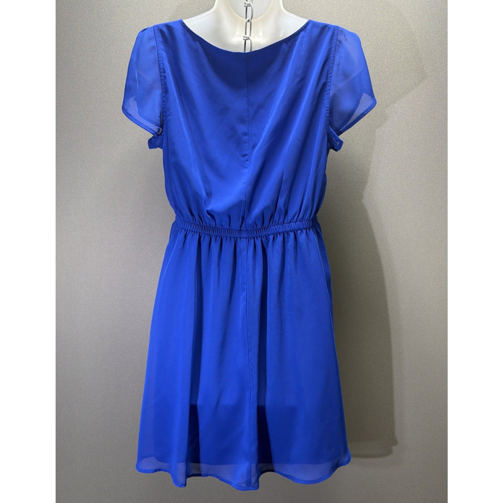 Express summer royal blue Lined Mini Baby Doll dress Size Small