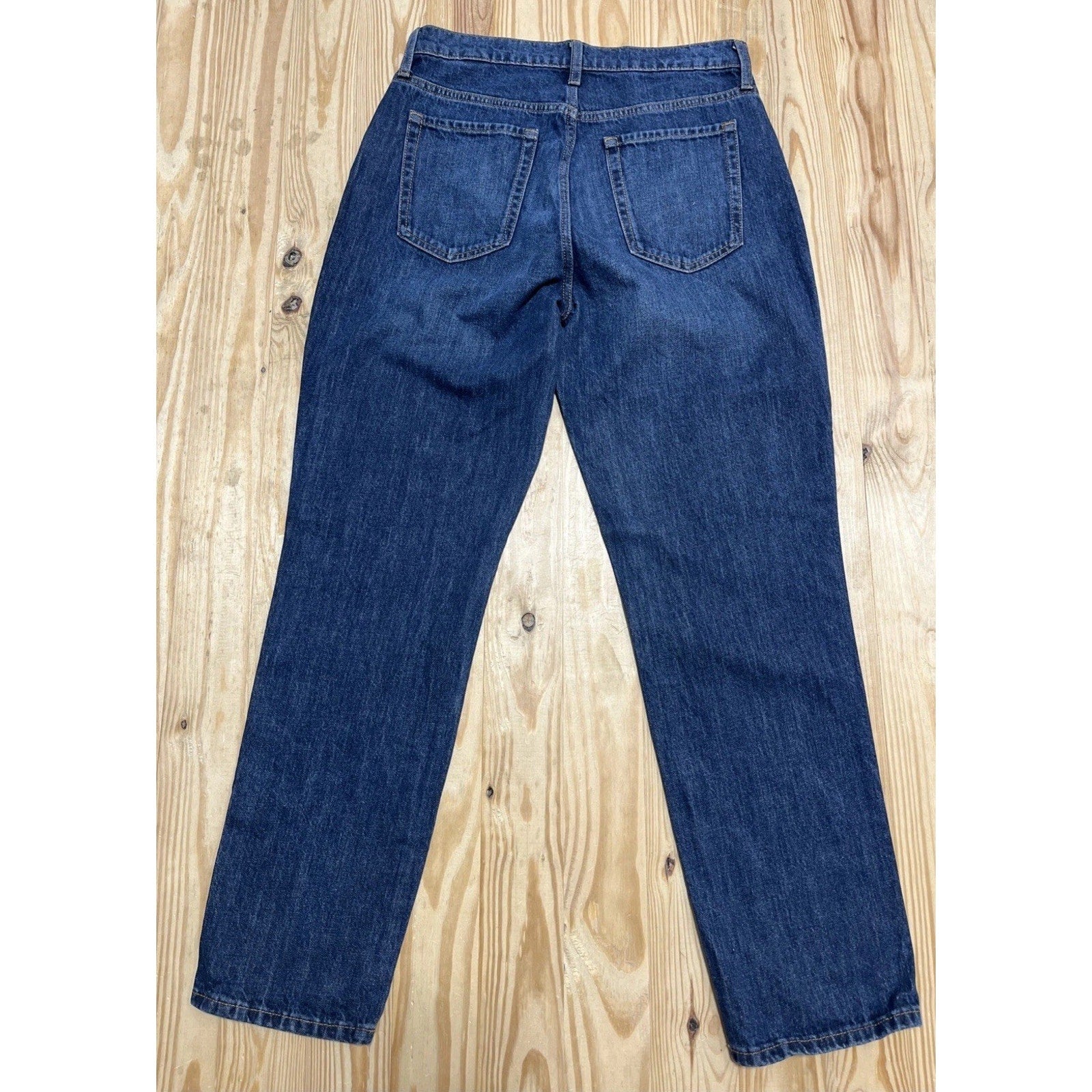 Banana Republic Womens Curvy Straight Jeans Blue Hi Rise Dark Wash 29/8