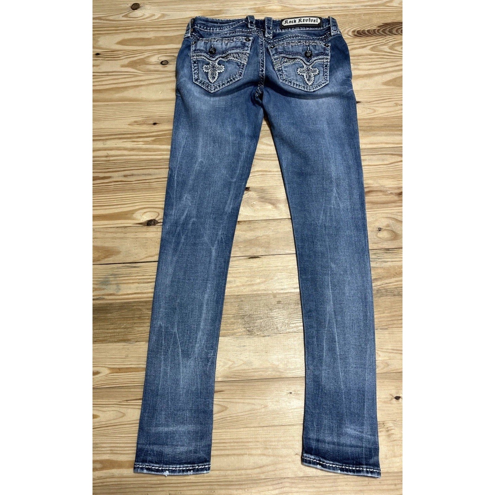 Buckle Rock Revival Jeans "Yui" Swarovski Leather Inserts Skinny Size 26