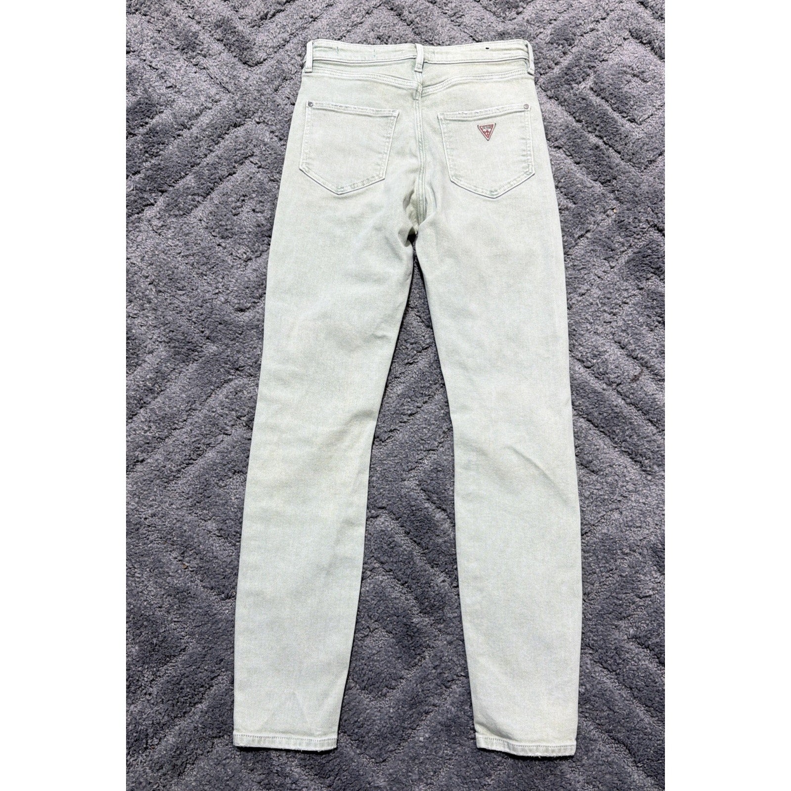 GUESS-Womens Jeans Ultimate Skinny Green Distressed Denim Size 27