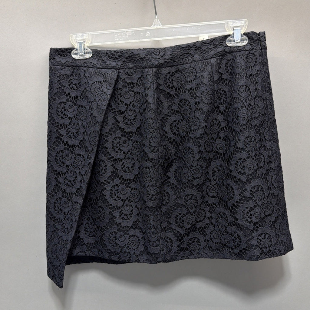 Madewell Mini Skirt Womens 14 Lace Asymmetrical Wool Blend E5096 Dark Romance
