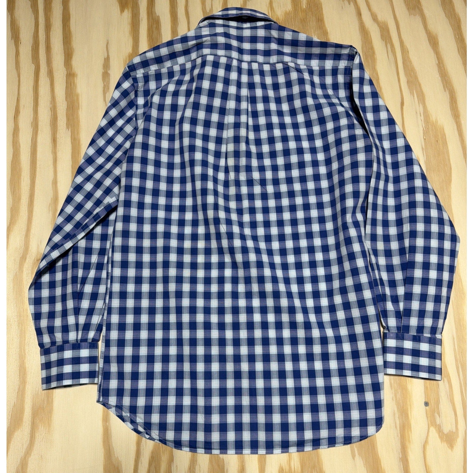 Peter Millar Crown Gingham Shirt Mens M Blue Plaid Button Down Long Sleeve