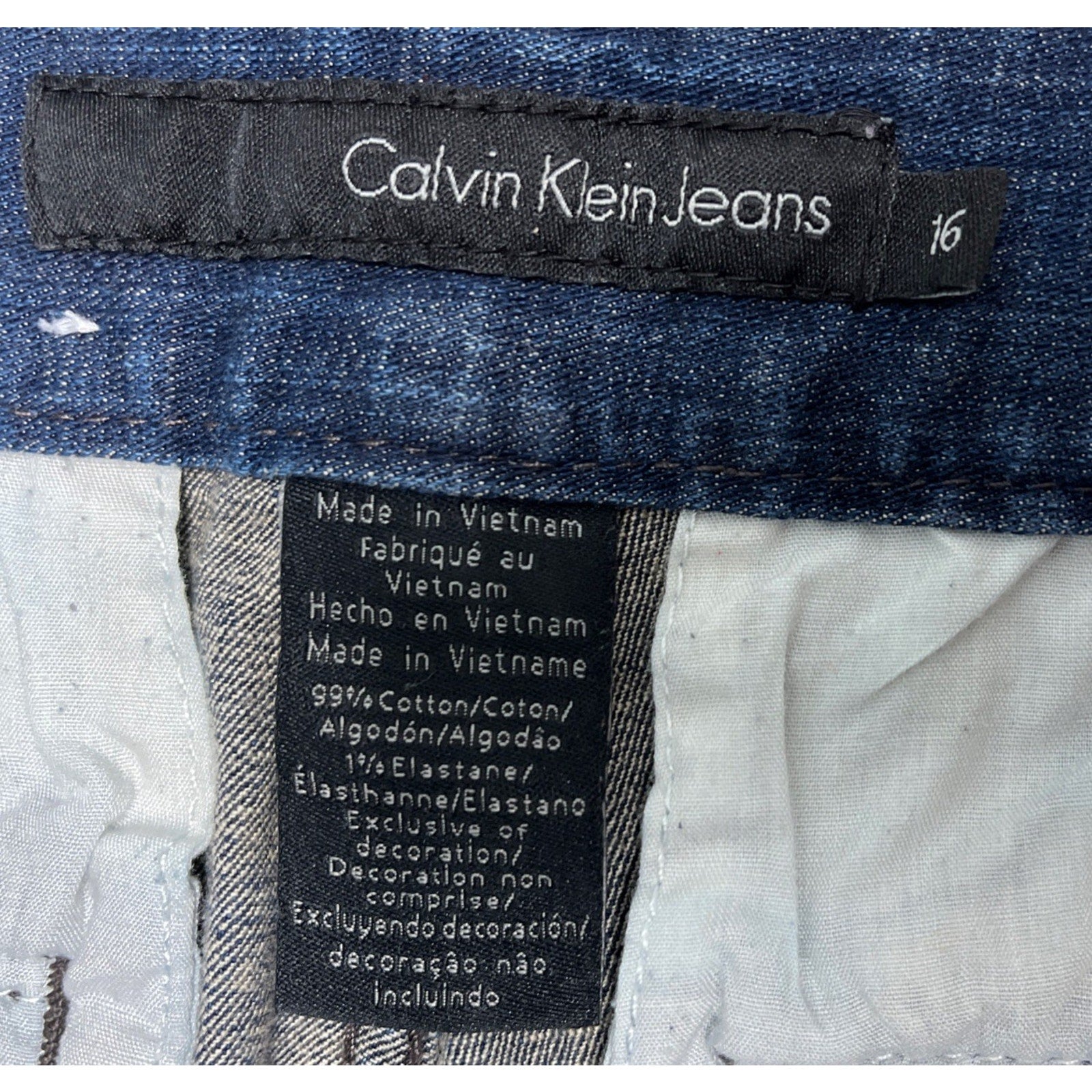 Calvin Klein Womens Flared Denim Jeans Y2K 90s Slim Trousers Pants Size 16