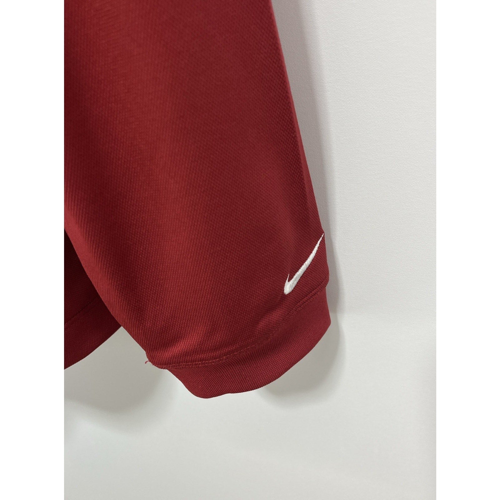 Nike Golf Polo Shirt Men L Burgundy Dri Fit Lg Sleeve Athleisure Outdoor