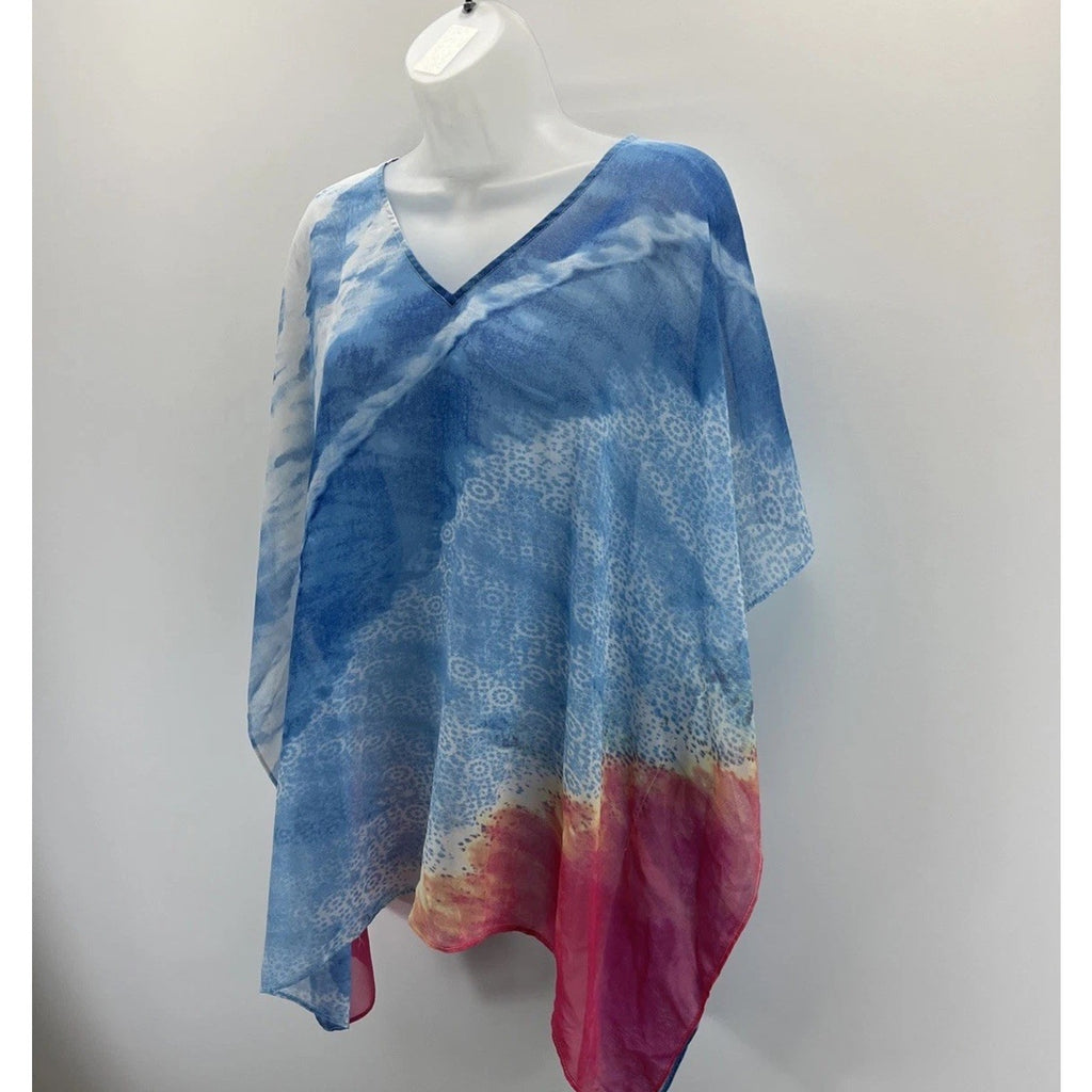 Chicos Shirt Womens S/M Colorful Block Poncho Boxy Artsy