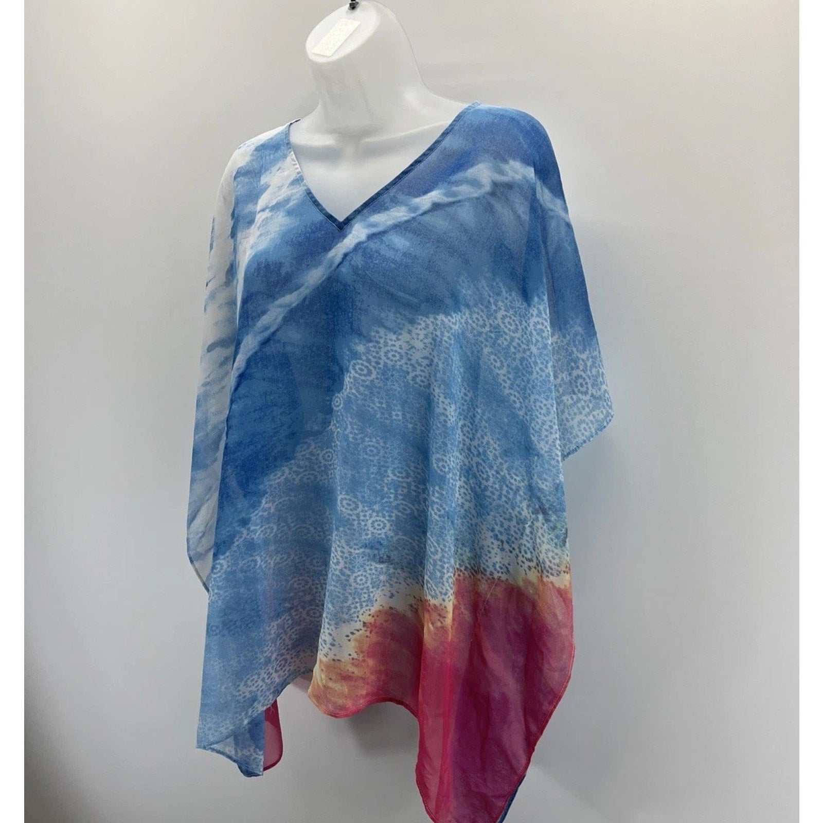 Chicos Shirt Womens S/M Colorful Block Poncho Boxy Artsy