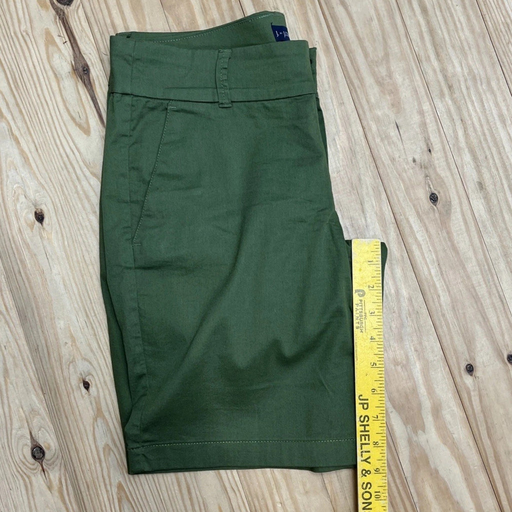 J By J. Crew Green Cotton Chino Shorts Inch Inseam 9 Women's Size 4